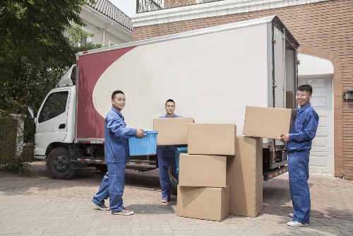 Student removal team loading boxes in Bow near local flats