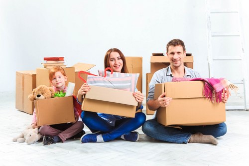Preparation checklist for a Bow house move with packed boxes
