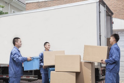 House removal team preparing a home move in Bow