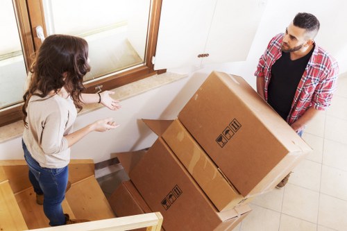 Local movers navigating Bow street access during a residential relocation