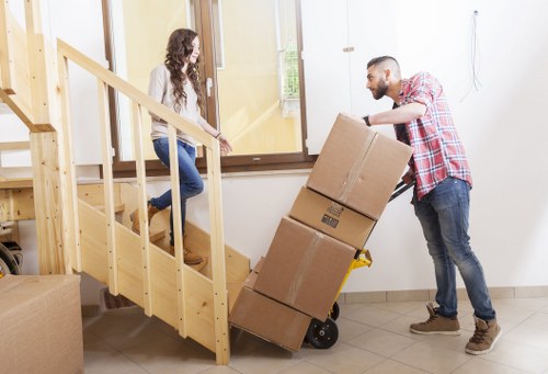 Charity donation items and recyclable materials prepared for reuse